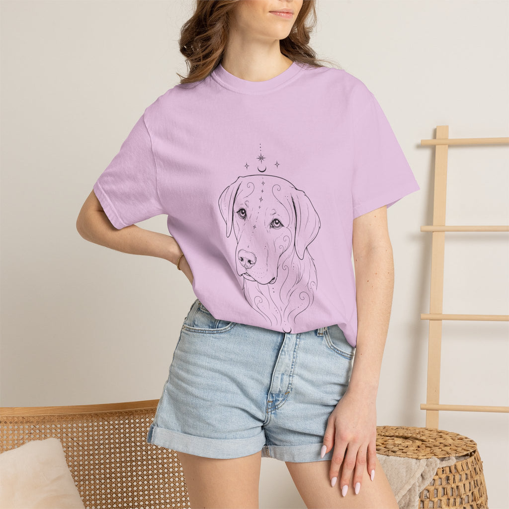 Mystical Labrador Retriever Line Art T-Shirt — Minimal Dog Portrait Tee