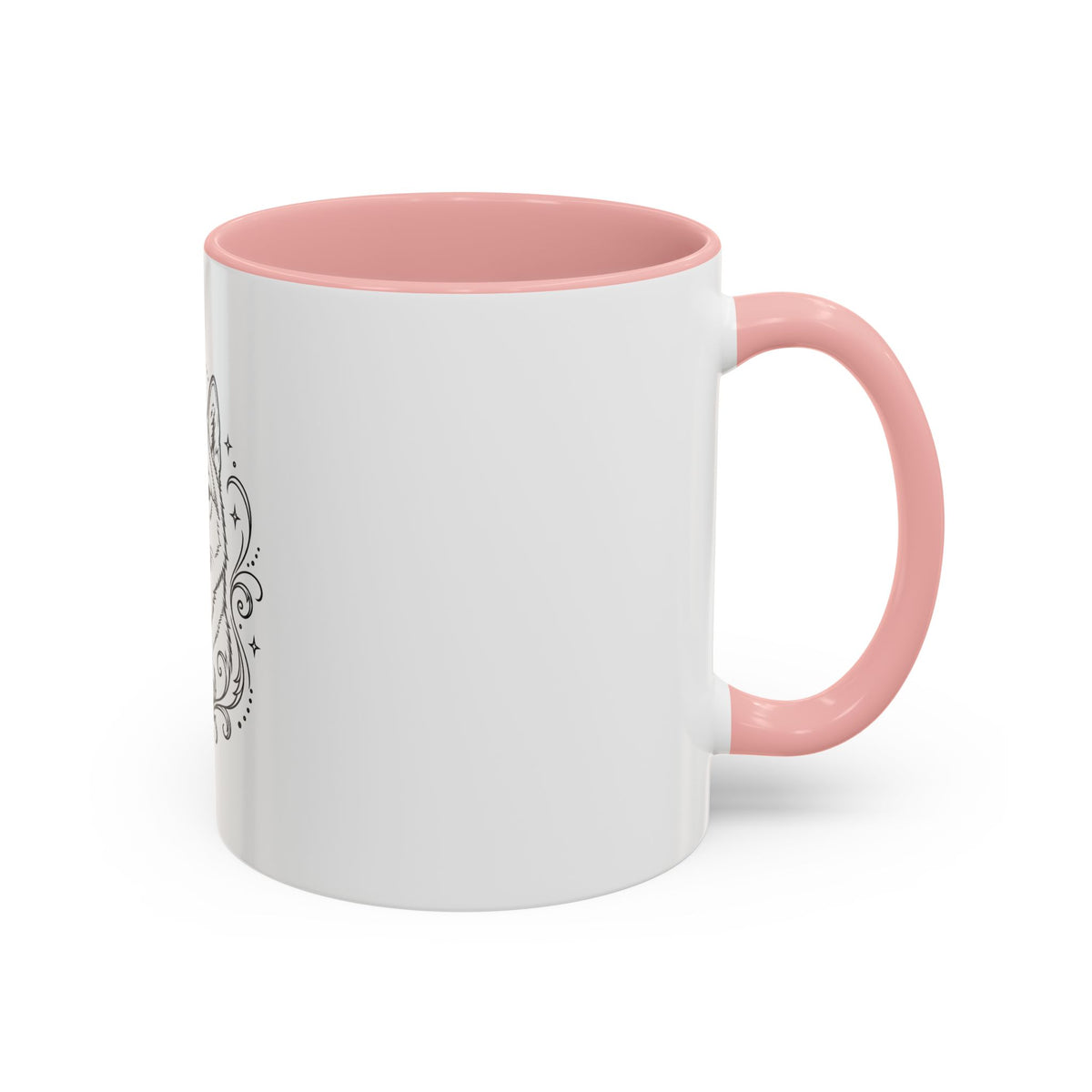 Mystical Shikoku Line Art Accent Coffee Mug – Mystical Dog Portrait 11/15oz