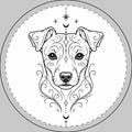 Mystical Danish Swedish Farm Dog Round Car Magnet — Boho Dog Face Sticker