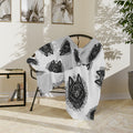 Mystical Schipperke Minimalist Velveteen Microfiber Blanket — Soft Neutral Pet Portrait Throw