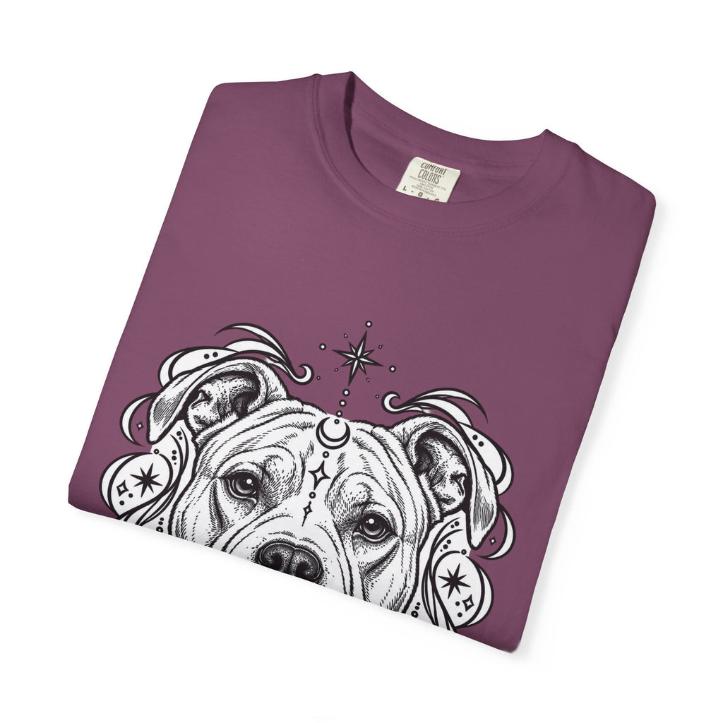 Mystical American Staffordshire Terrier Line Art T-Shirt — Minimal Dog Portrait Tee