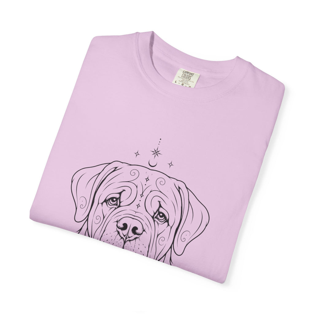 Mystical Mastiff Line Art T‑Shirt — Minimal Dog Portrait Tee