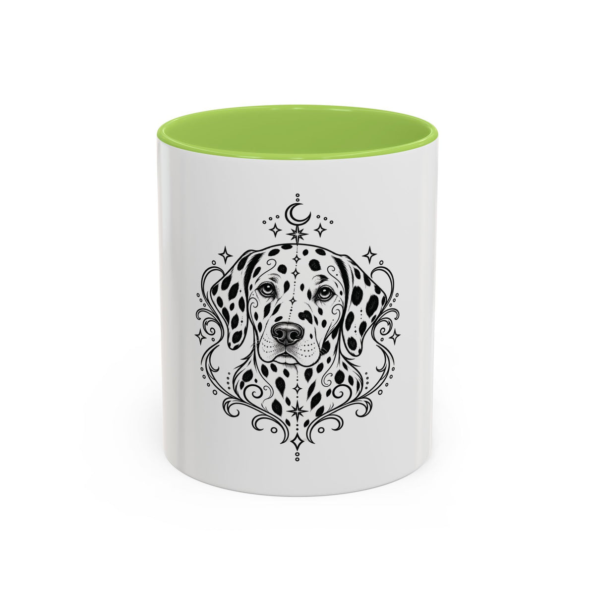 Mystical Dalmatian Line Art Accent Coffee Mug – Mystical Dog Portrait 11/15oz