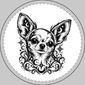 Mystical Chihuahua SH Round Car Magnet — Boho Dog Face Sticker