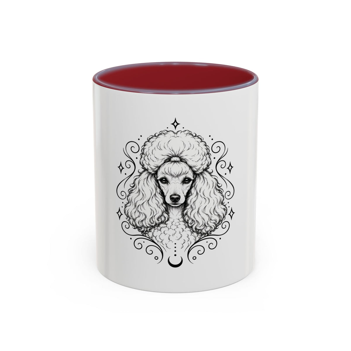 Mystical Toy Poodle Line Art Accent Coffee Mug – Mystical Dog Portrait 11/15oz