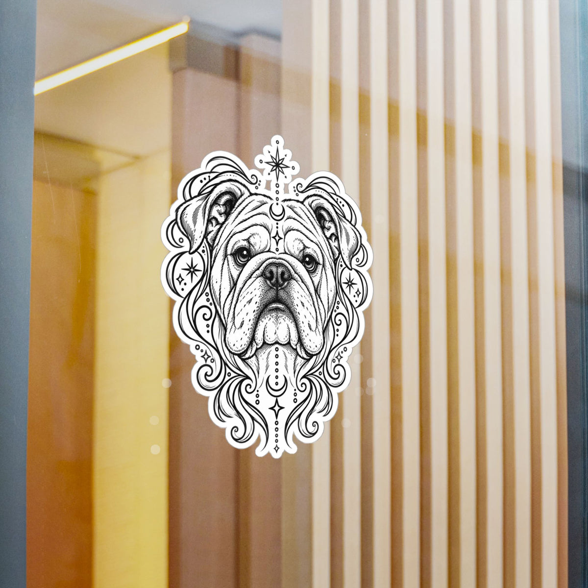 Mystical Bulldog Mandala Sticker — Kiss-Cut Vinyl Decal