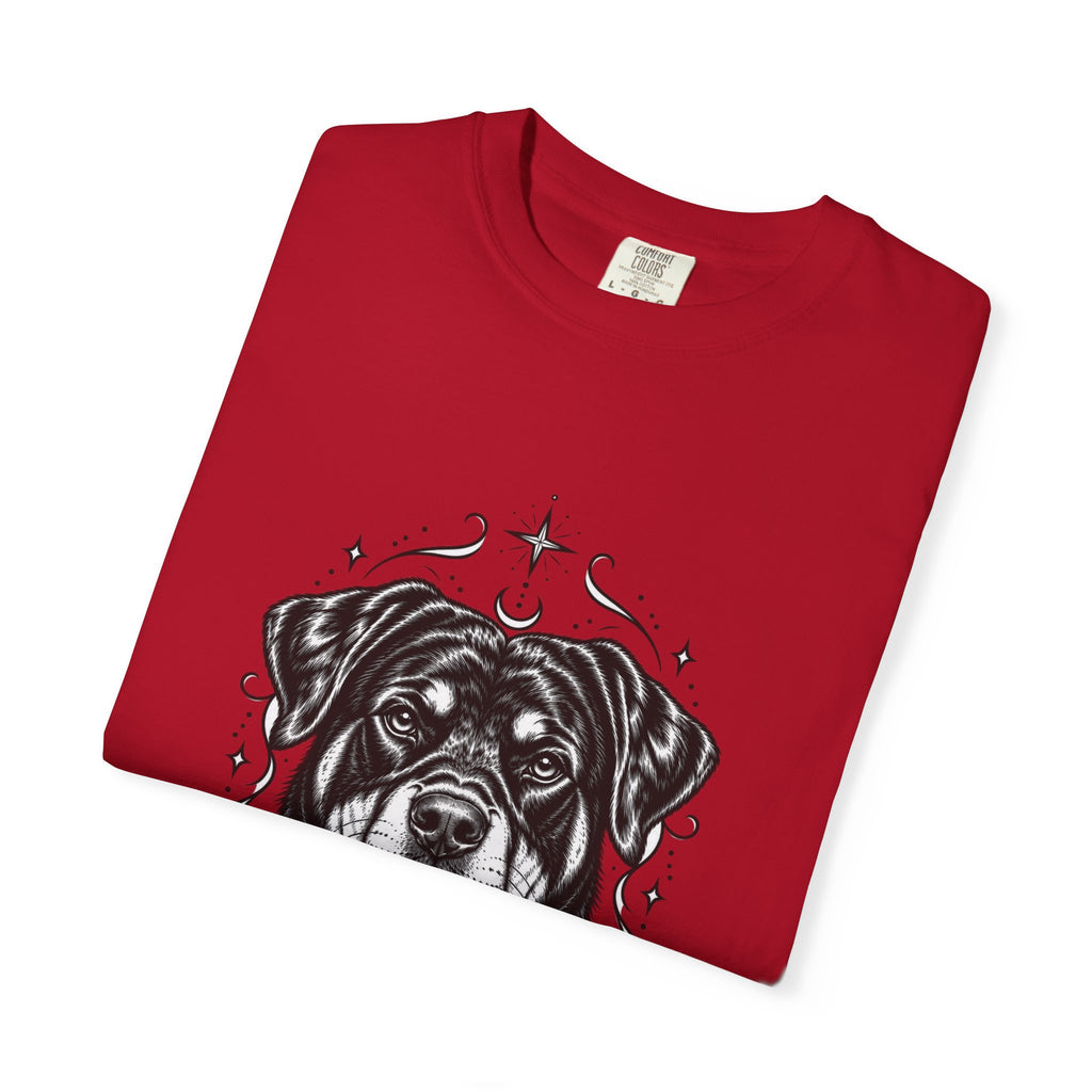 Mystical Rottweiler Line Art T-Shirt — Minimal Dog Portrait Tee