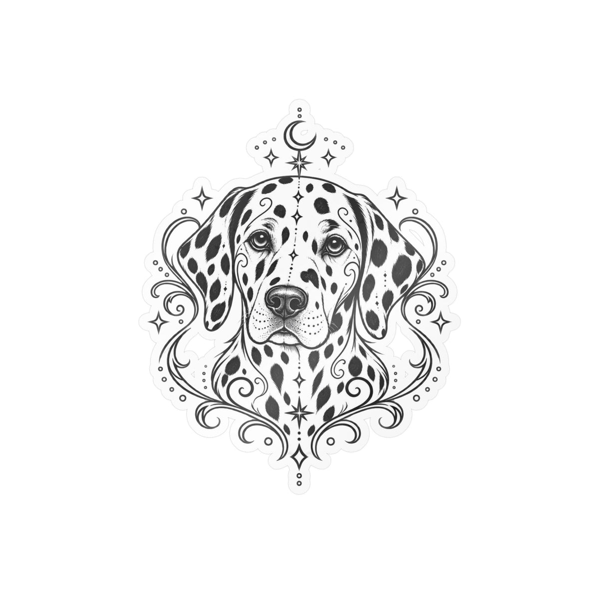 Mystical Dalmatian Mandala Sticker — Kiss-Cut Vinyl Decal
