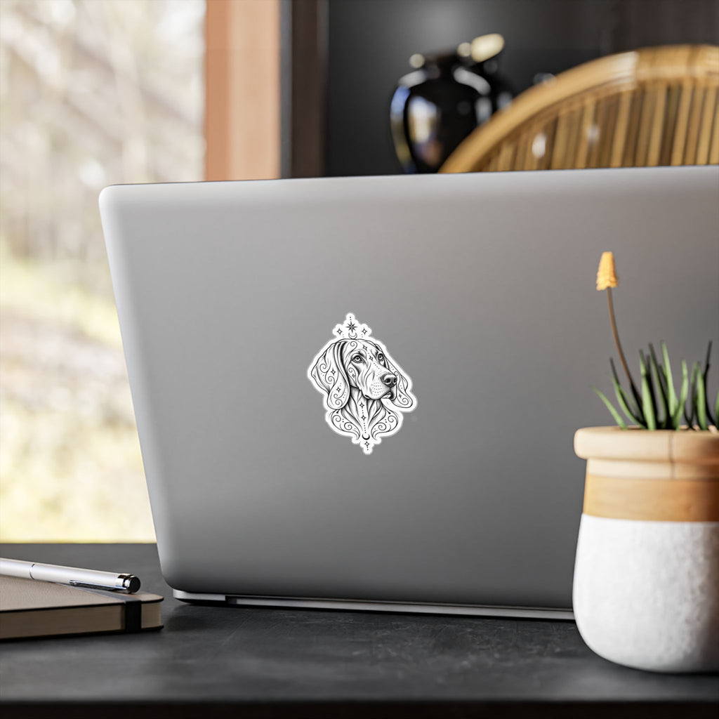 Mystical Weimaraner Line Art Kiss-Cut Vinyl Sticker — Decorative Dog Portrait Decal
