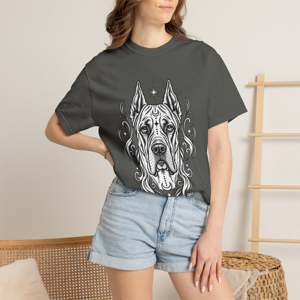 Mystical Great Dane CE Line Art T-Shirt — Minimal Dog Portrait Tee