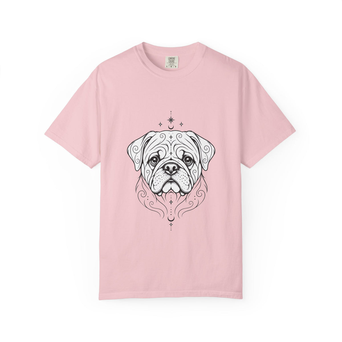 Mystical Pug Line Art T-Shirt — Minimal Dog Portrait Tee