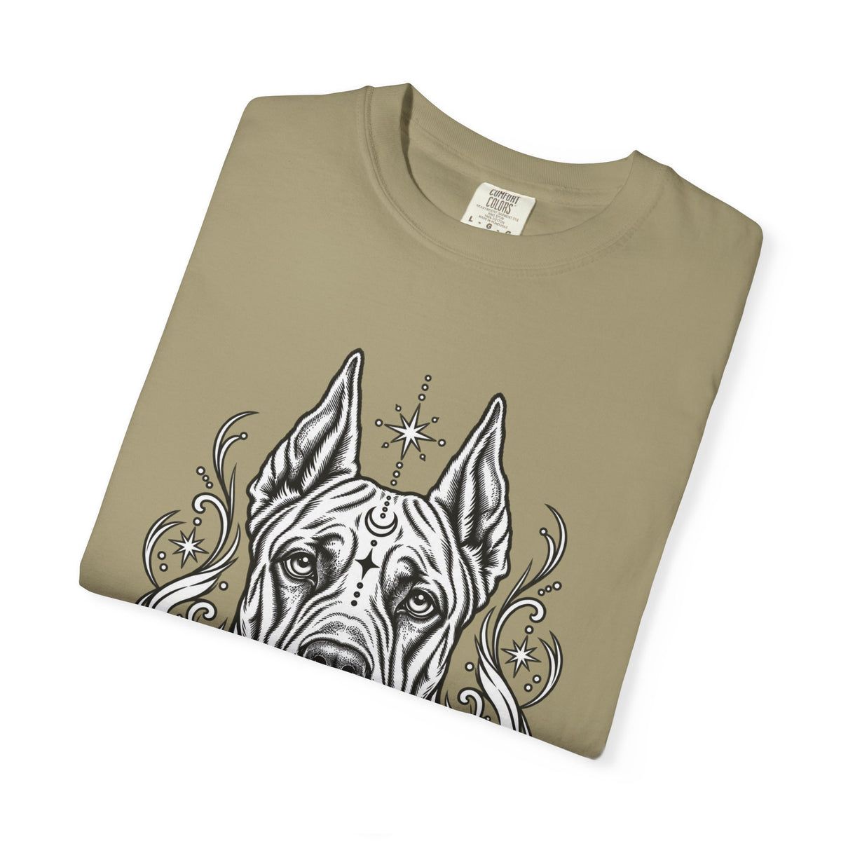 Mystical Great Dane CE Line Art T-Shirt — Minimal Dog Portrait Tee