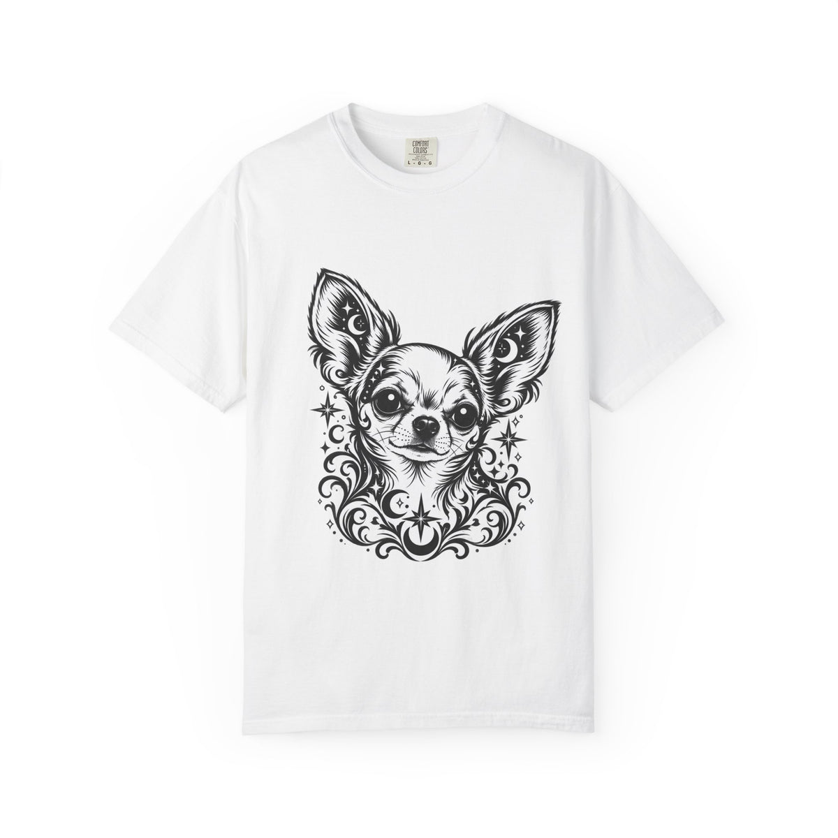 Mystical  Chihuahua SH Line Art T-Shirt — Minimal Dog Portrait Tee