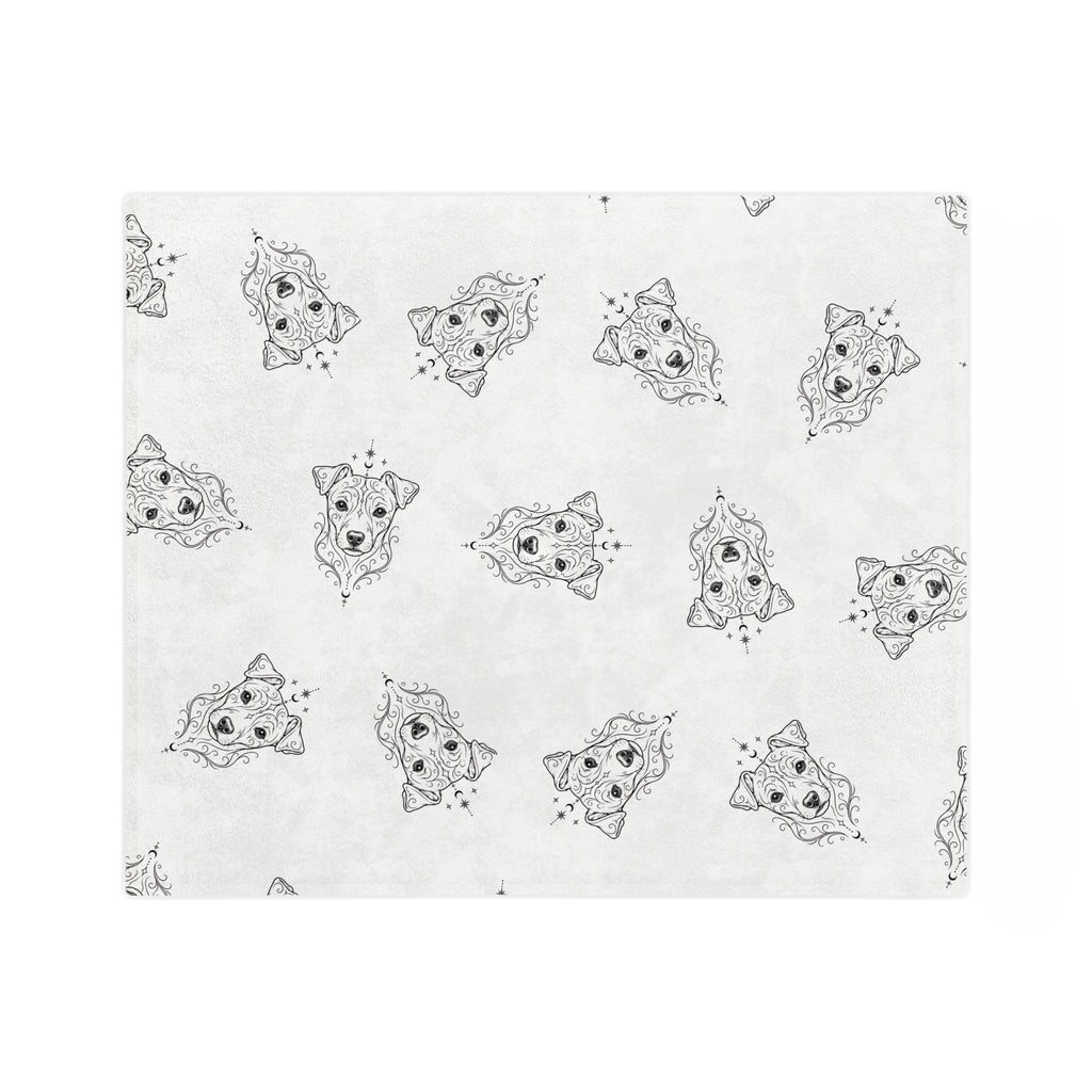 Mystical Danish Swedish Farm Dog Minimalist Velveteen Microfiber Blanket — Soft Neutral Pet Portrait Throw