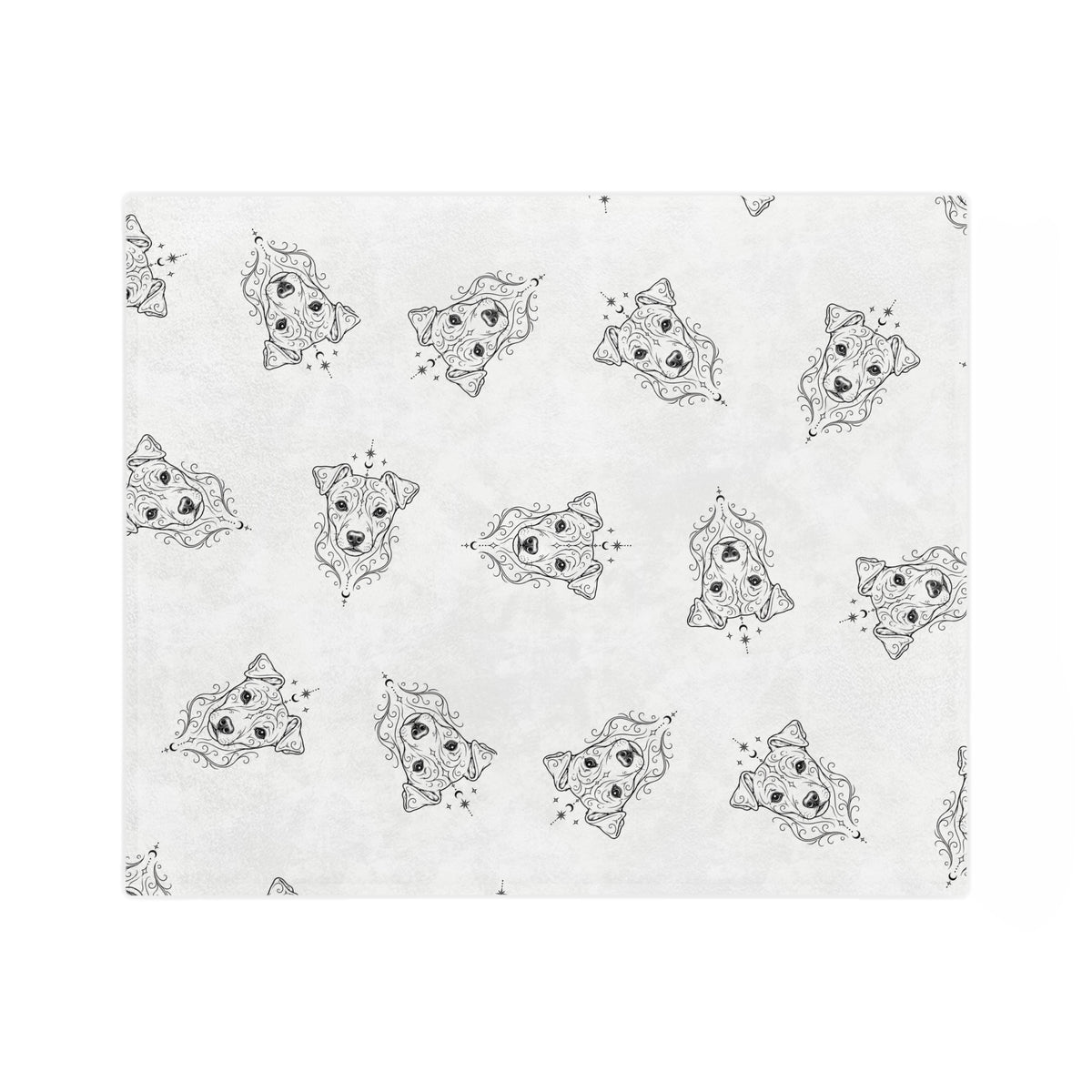Mystical Danish Swedish Farm Dog Minimalist Velveteen Microfiber Blanket — Soft Neutral Pet Portrait Throw
