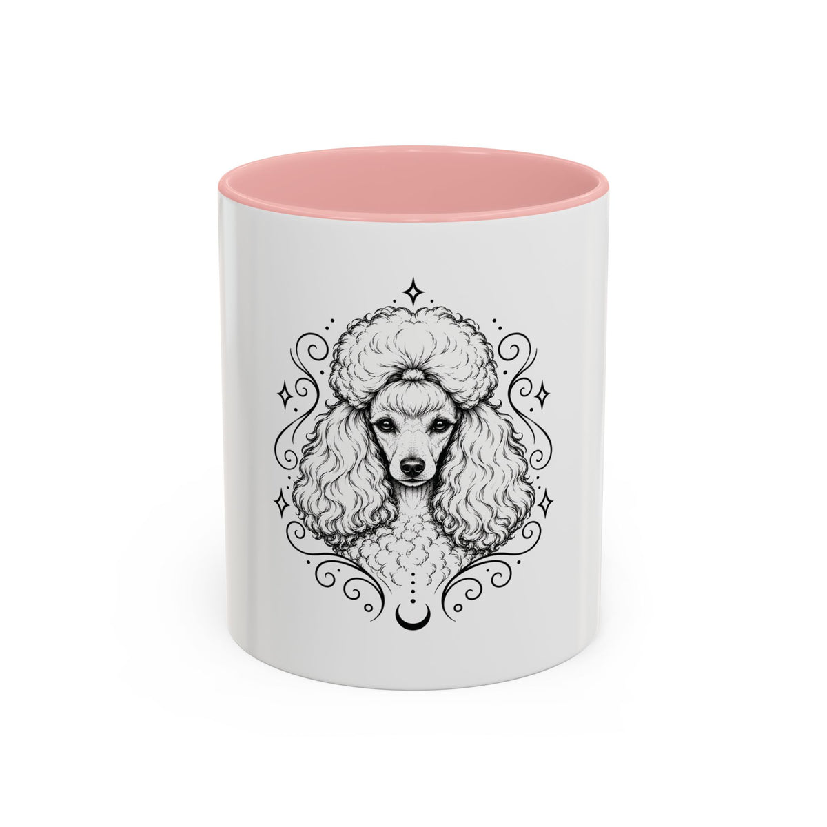 Mystical Toy Poodle Line Art Accent Coffee Mug – Mystical Dog Portrait 11/15oz