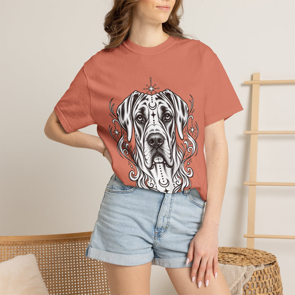 Mystical Wiredhaired Vizsla Line Art T-Shirt — Minimal Dog Portrait Tee