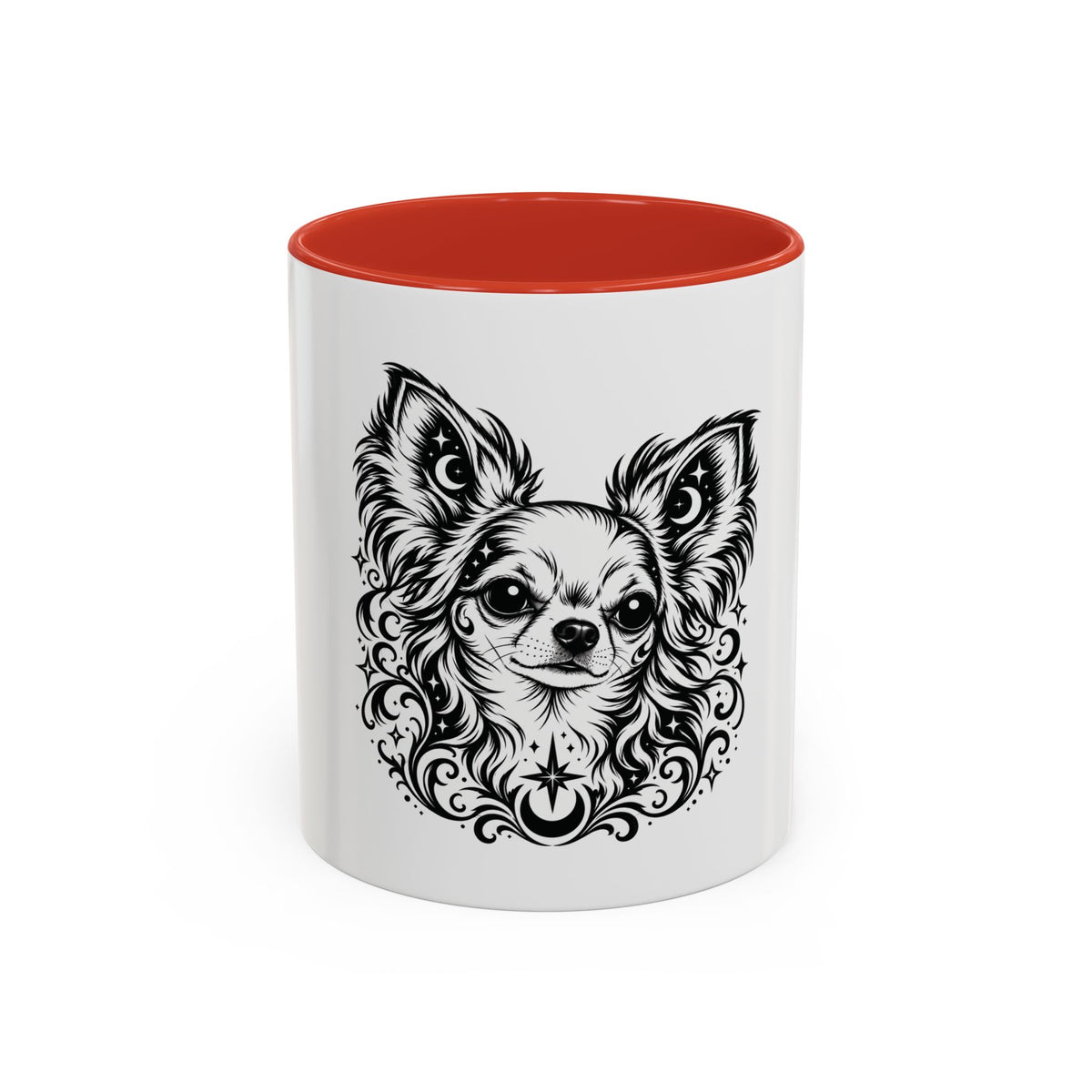 Mystical  Chihuahua LH Line Art Accent Coffee Mug – Mystical Dog Portrait 11/15oz