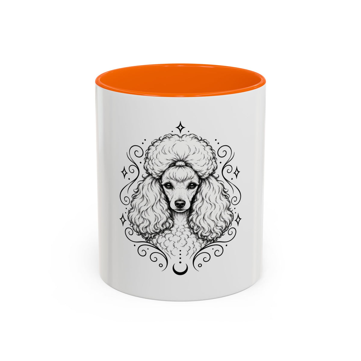 Mystical Toy Poodle Line Art Accent Coffee Mug – Mystical Dog Portrait 11/15oz