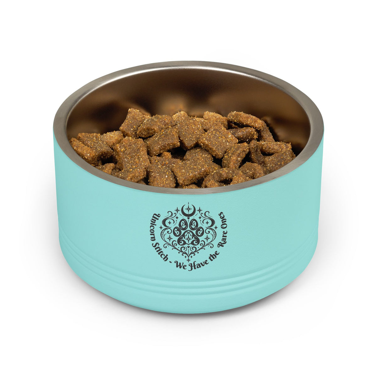 Pet Bowl - "Rally Training Made Me Hungry" Designer 18oz Stainless Steel Pet Food Bowl