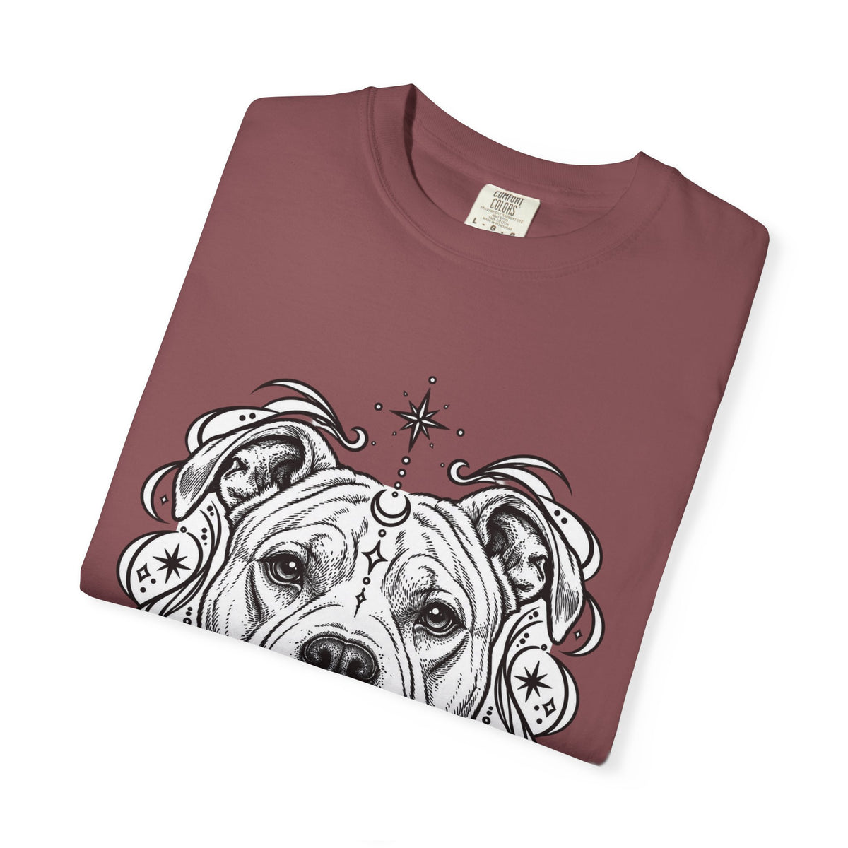 Mystical American Staffordshire Terrier Line Art T-Shirt — Minimal Dog Portrait Tee