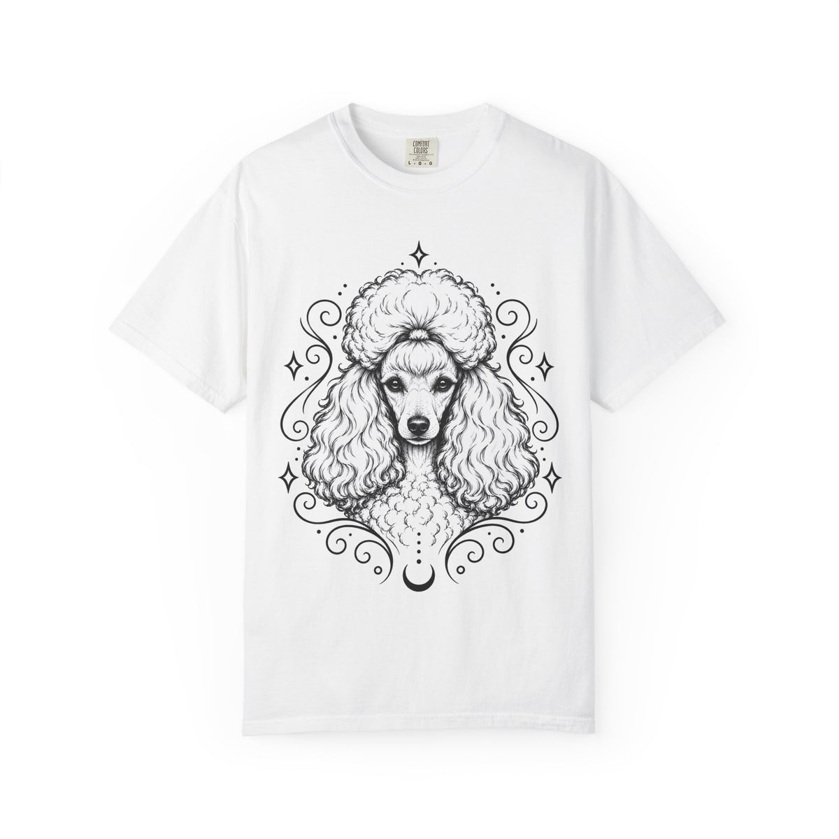 Mystical Toy Poodle Line Art T-Shirt — Minimal Dog Portrait Tee