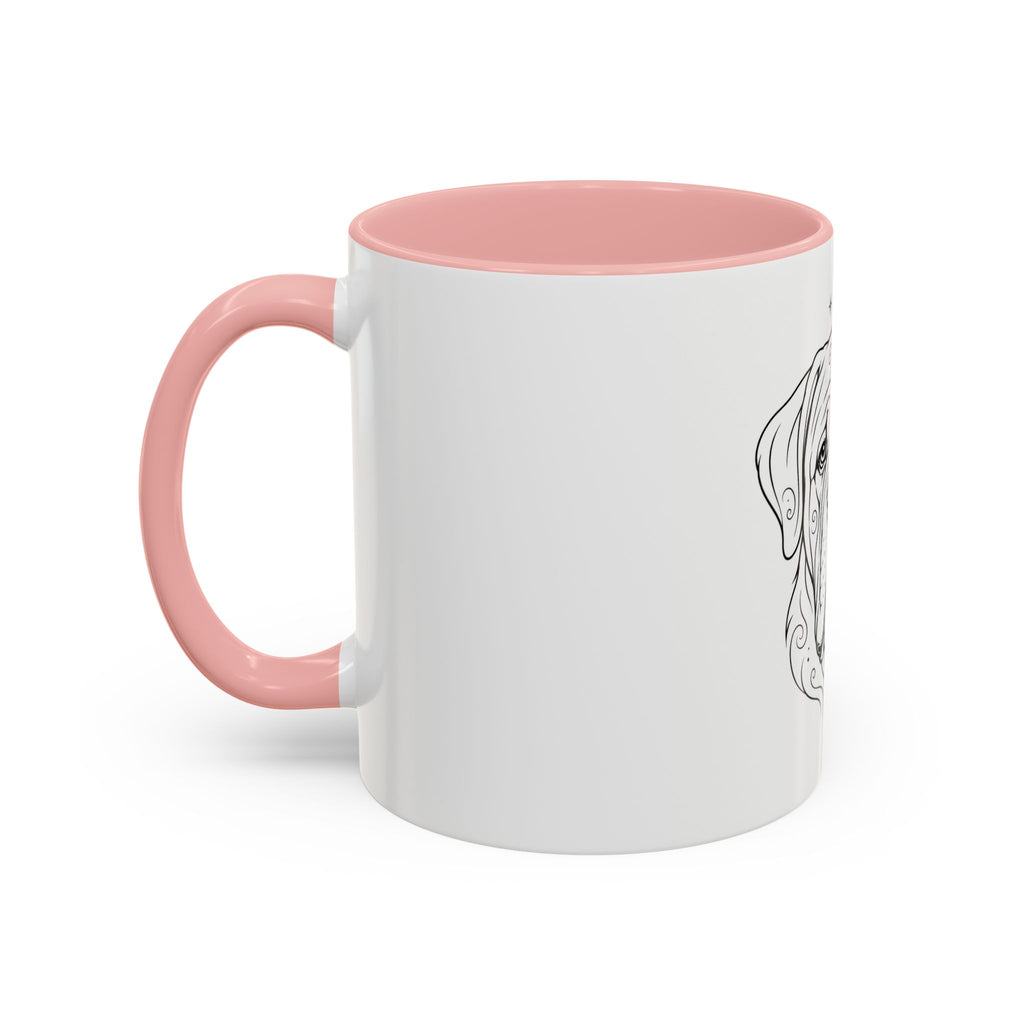Mystical Mastiff Line Art Accent Coffee Mug – Mystical Dog Portrait 11/15oz