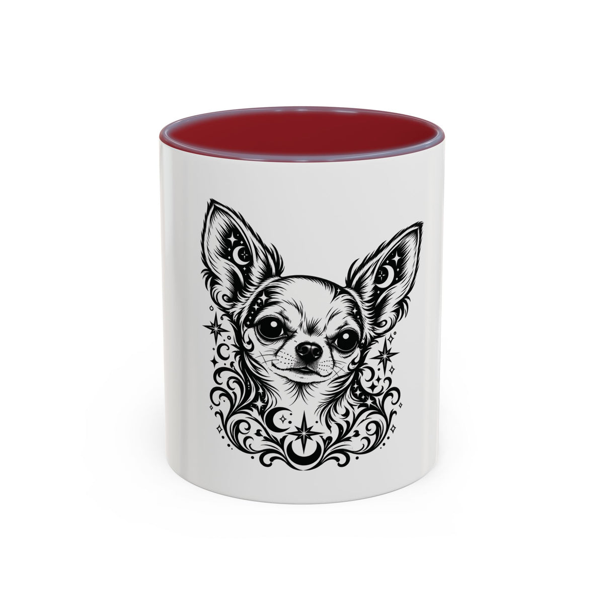 Mystical  Chihuahua SH Line Art Accent Coffee Mug – Mystical Dog Portrait 11/15oz