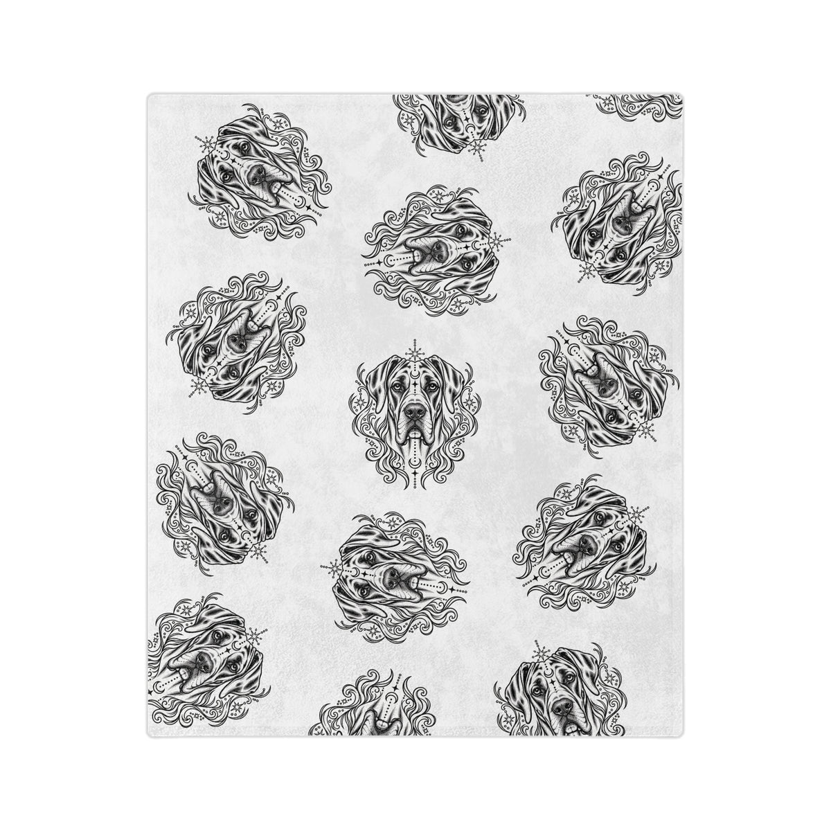 Mystical  Great Dane NE Minimalist Velveteen Microfiber Blanket — Soft Neutral Pet Portrait Throw