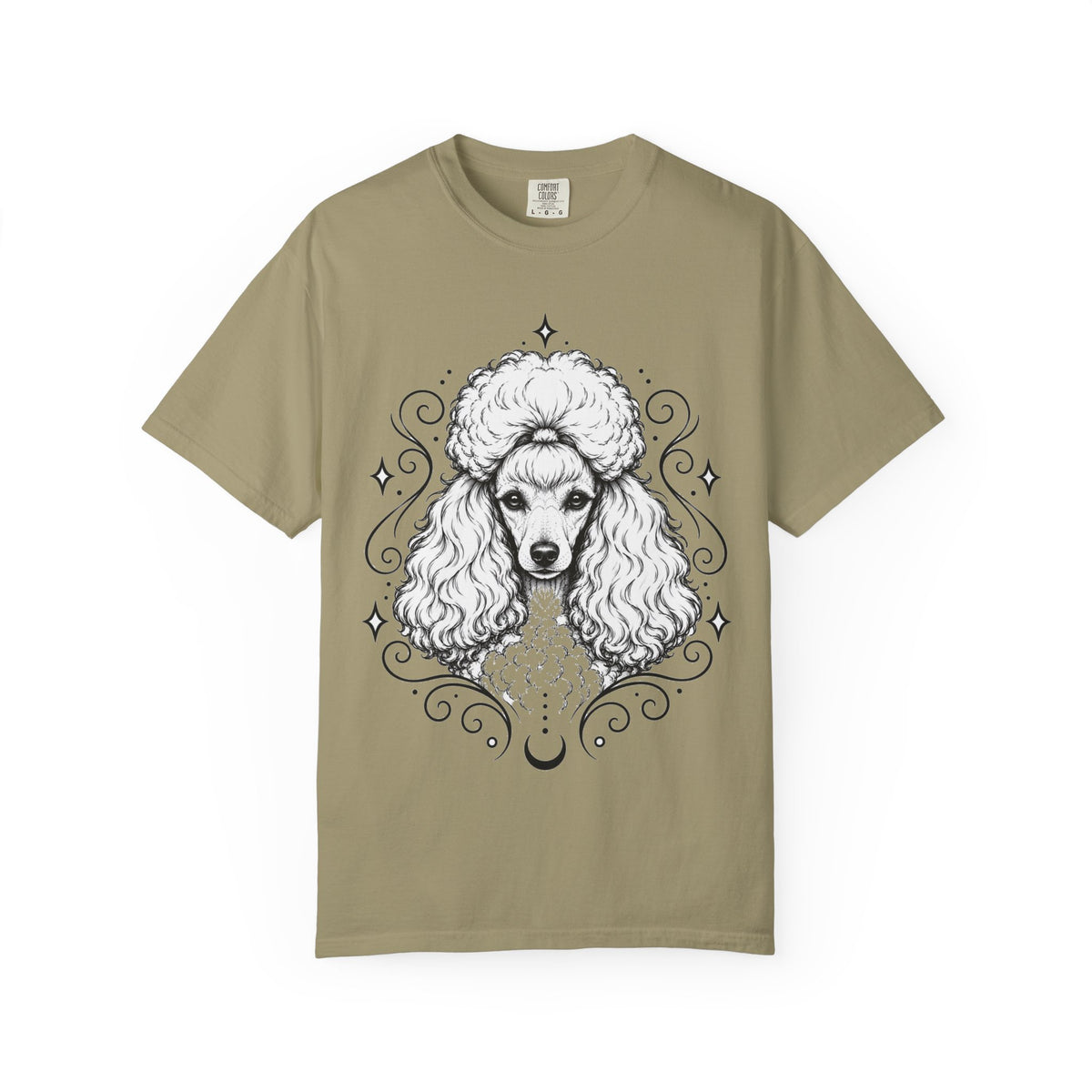 Mystical Toy Poodle Line Art T-Shirt — Minimal Dog Portrait Tee