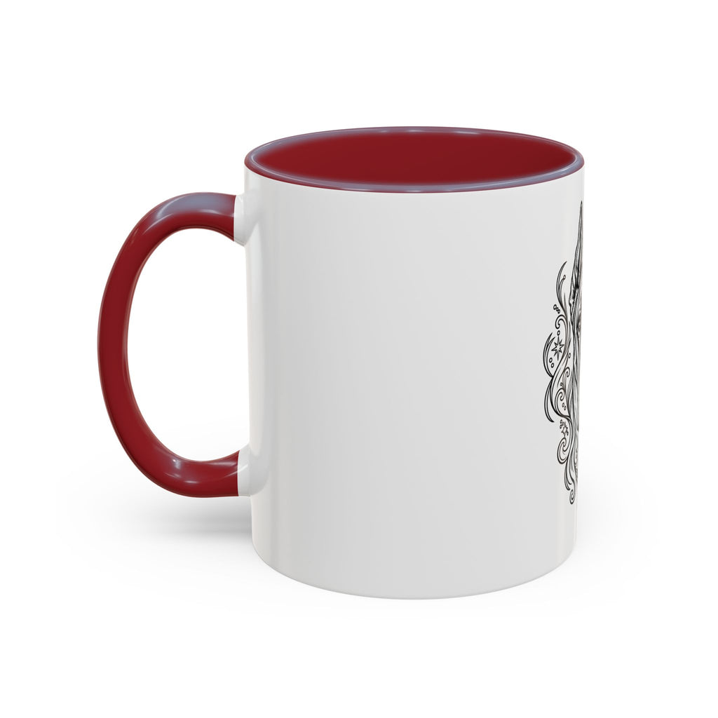 Mystical Great Dane CE Line Art Accent Coffee Mug – Mystical Dog Portrait 11/15oz