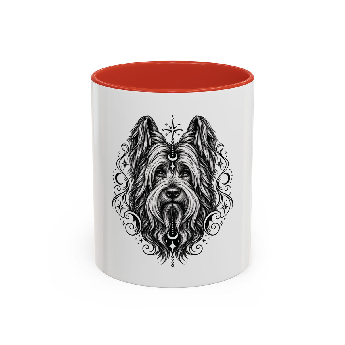 Mystical Briard CE Line Art Accent Coffee Mug – Mystical Dog Portrait 11/15oz