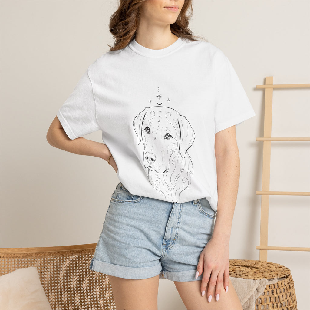 Mystical Labrador Retriever Line Art T-Shirt — Minimal Dog Portrait Tee