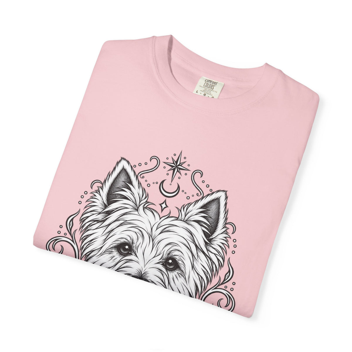 Mystical West Highland Terrier Line Art T-Shirt — Minimal Dog Portrait Tee
