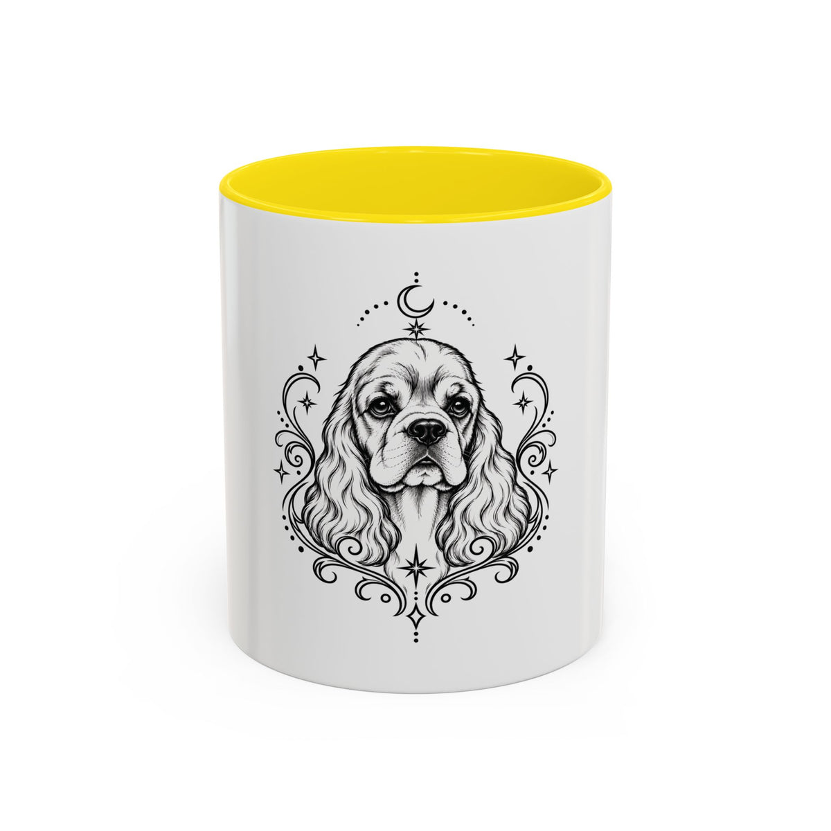 Mystical American Cocker Spaniel Line Art Accent Coffee Mug – Mystical Dog Portrait 11/15oz