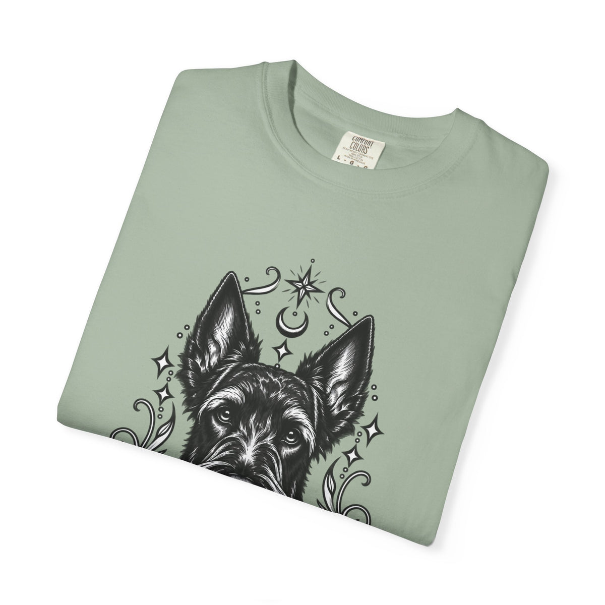 Mystical Scottish Terrier Line Art T-Shirt — Minimal Dog Portrait Tee