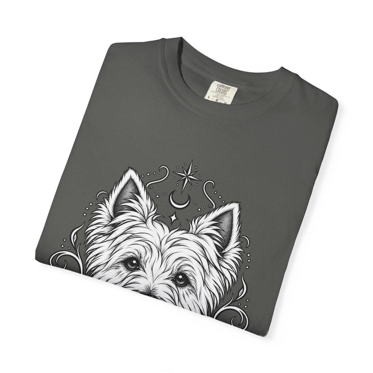 Mystical West Highland Terrier Line Art T-Shirt — Minimal Dog Portrait Tee