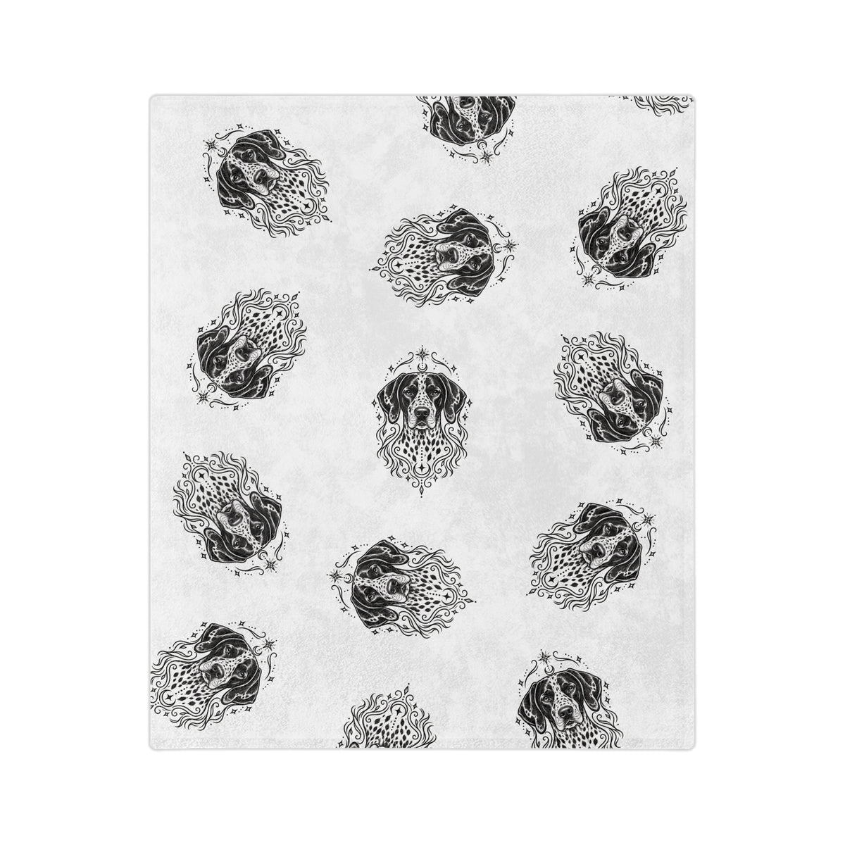 Mystical German Shorthaired Pointer Minimalist Velveteen Microfiber Blanket — Soft Neutral Pet Portrait Throw