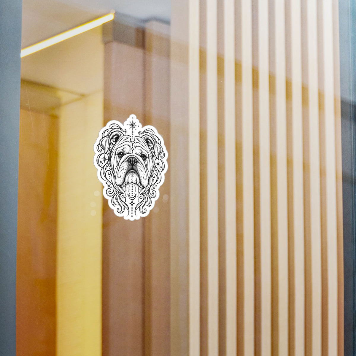 Mystical Bulldog Mandala Sticker — Kiss-Cut Vinyl Decal