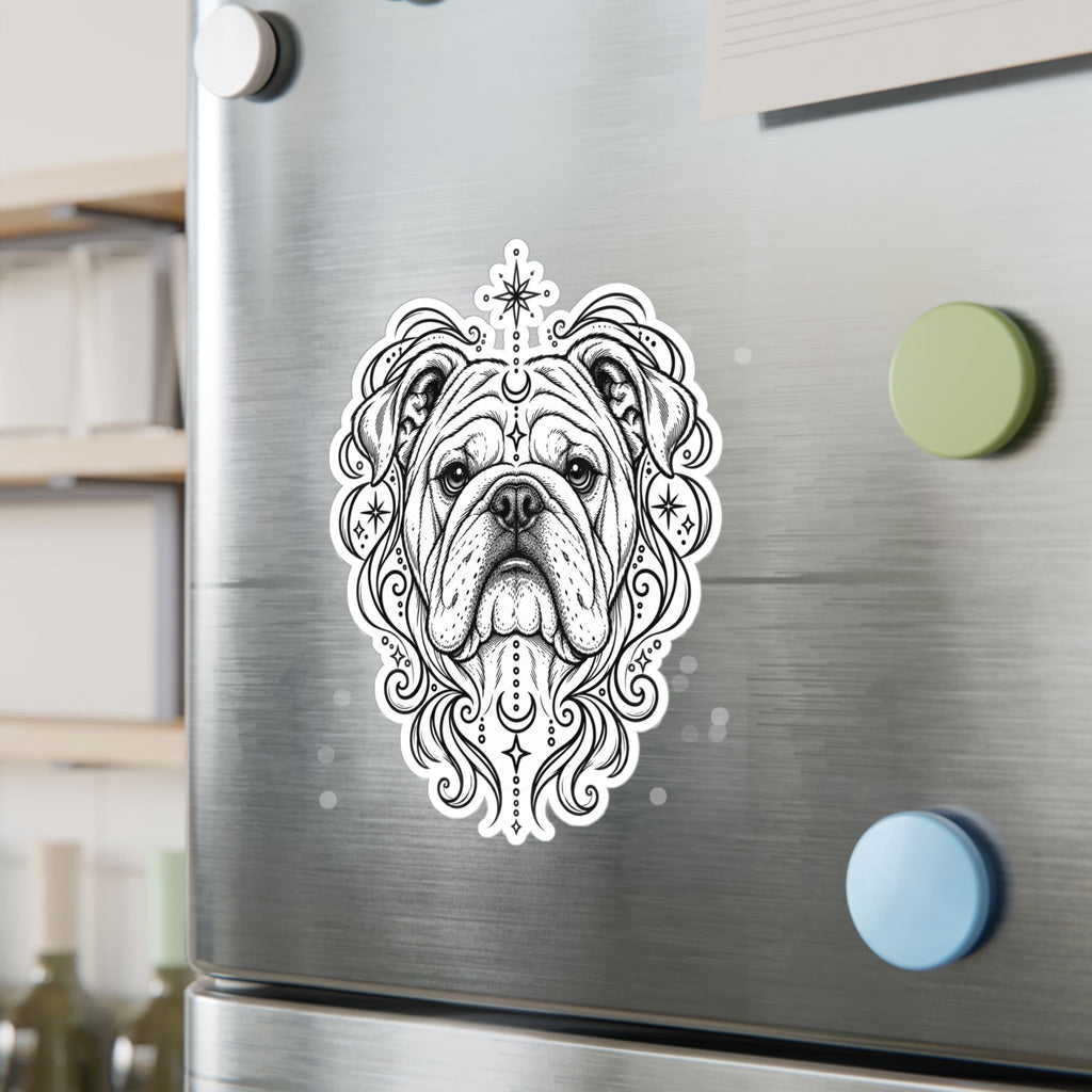 Mystical Bulldog Mandala Sticker — Kiss-Cut Vinyl Decal