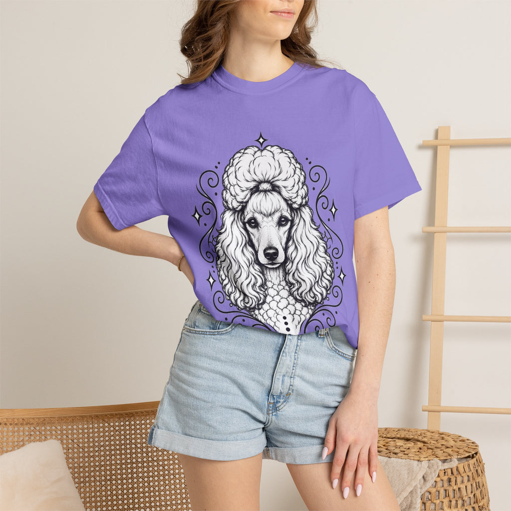 Mystical Miniature Poodle Line Art T-Shirt — Minimal Dog Portrait Tee