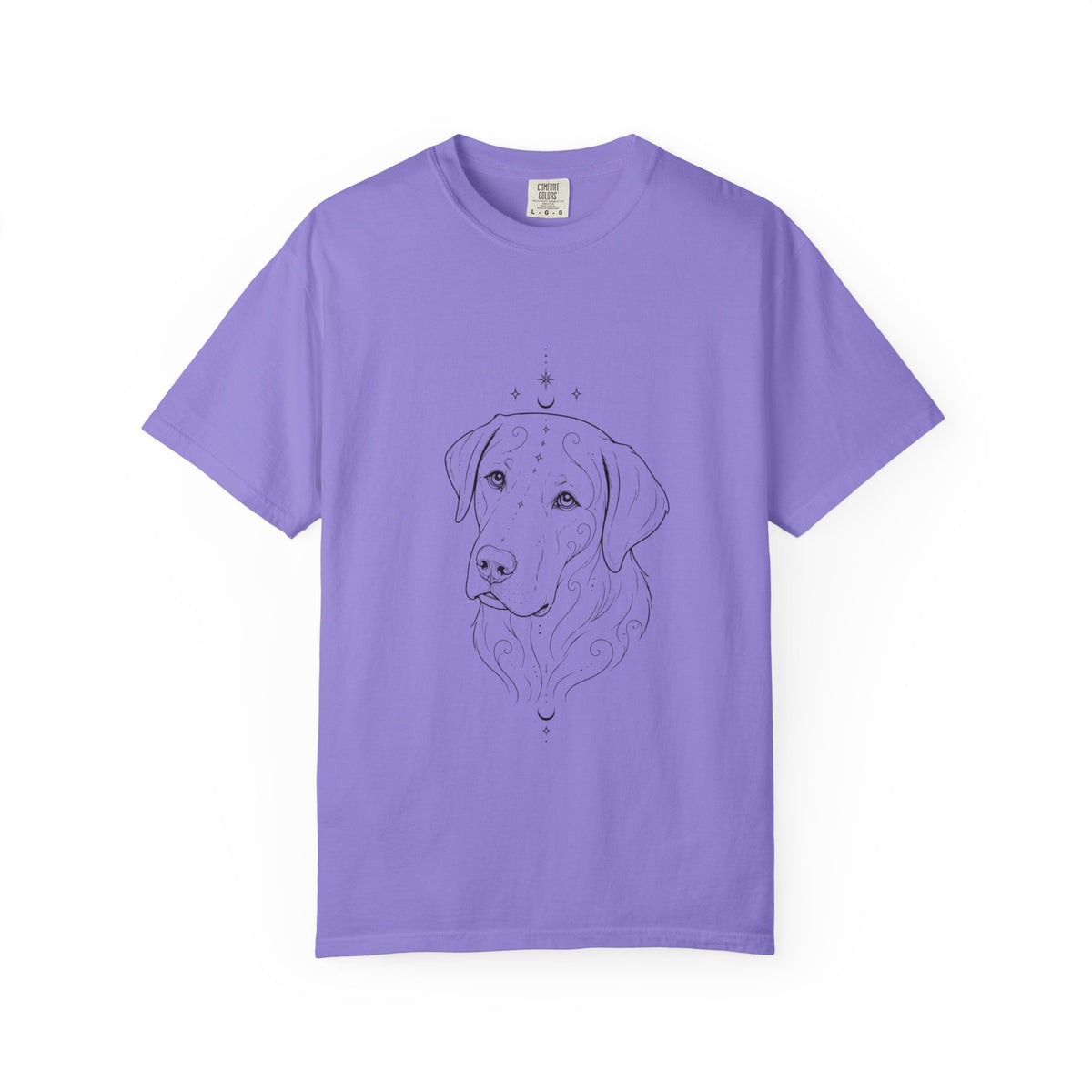 Mystical Labrador Retriever Line Art T-Shirt — Minimal Dog Portrait Tee