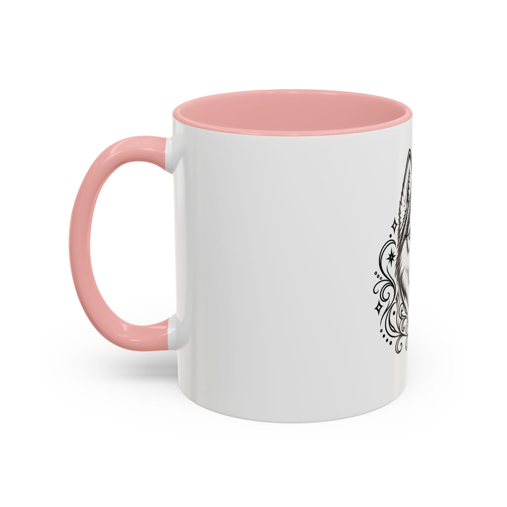 Mystical Siberian Husky Line Art Accent Coffee Mug – Mystical Dog Portrait 11/15oz