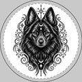 Mystical Schipperke Round Car Magnet — Boho Dog Face Sticker