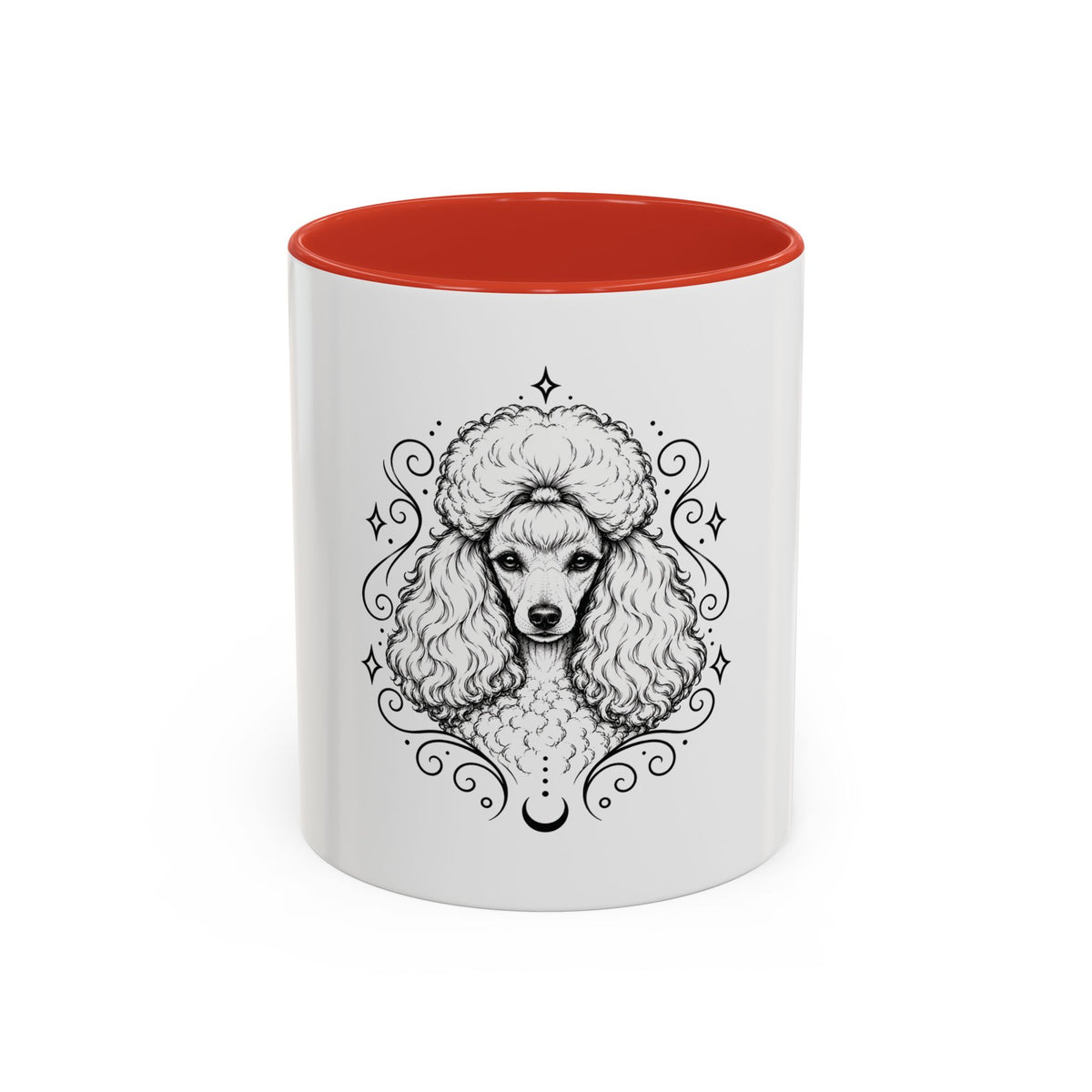 Mystical Toy Poodle Line Art Accent Coffee Mug – Mystical Dog Portrait 11/15oz