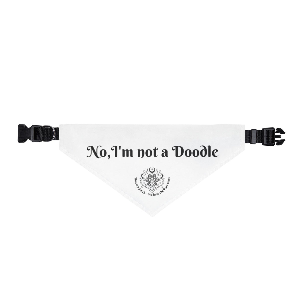 Clip-On Pet Bandana — No, I'm not a Doodle" Dog Collar Accessory
