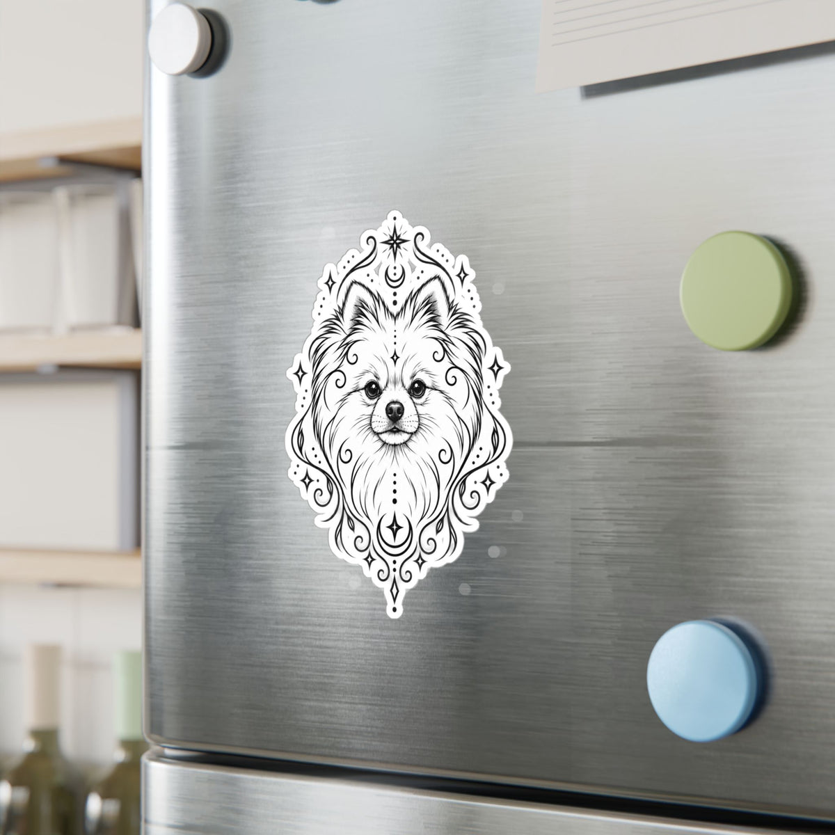 Mystical Pomeranian Mandala Sticker — Kiss-Cut Vinyl Decal
