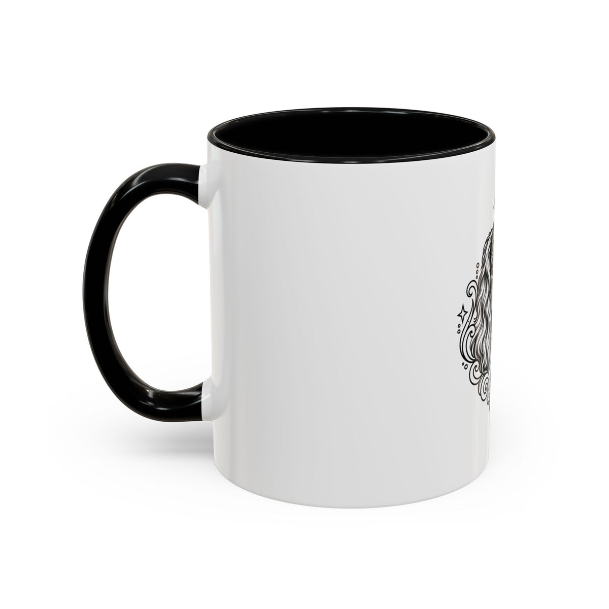 Mystical Cavalier King Charles Spaniel Line Art Accent Coffee Mug – Mystical Dog Portrait 11/15oz