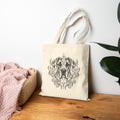 Mystical Great Dane NE Line Art Canvas Tote — Dog Portrait Cotton Shopper