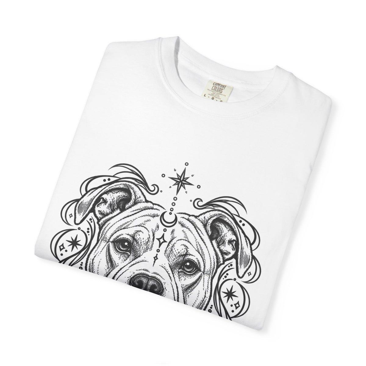 Mystical American Staffordshire Terrier Line Art T-Shirt — Minimal Dog Portrait Tee